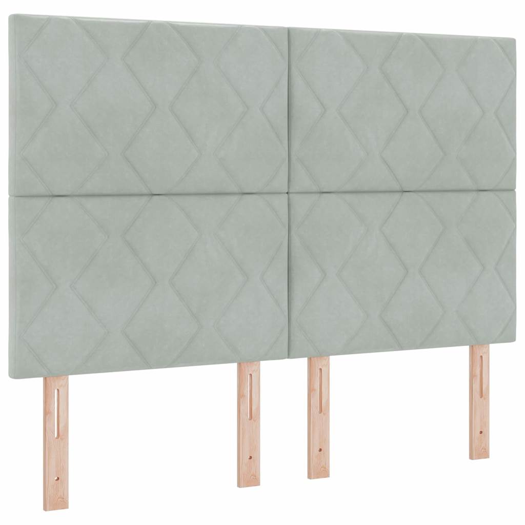 LED Hoofdbord Lichtgrijs 160 cm Fluweel