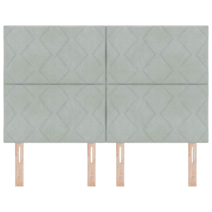 LED Hoofdbord Lichtgrijs 160 cm Fluweel