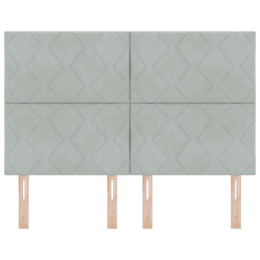 LED Hoofdbord Lichtgrijs 160 cm Fluweel