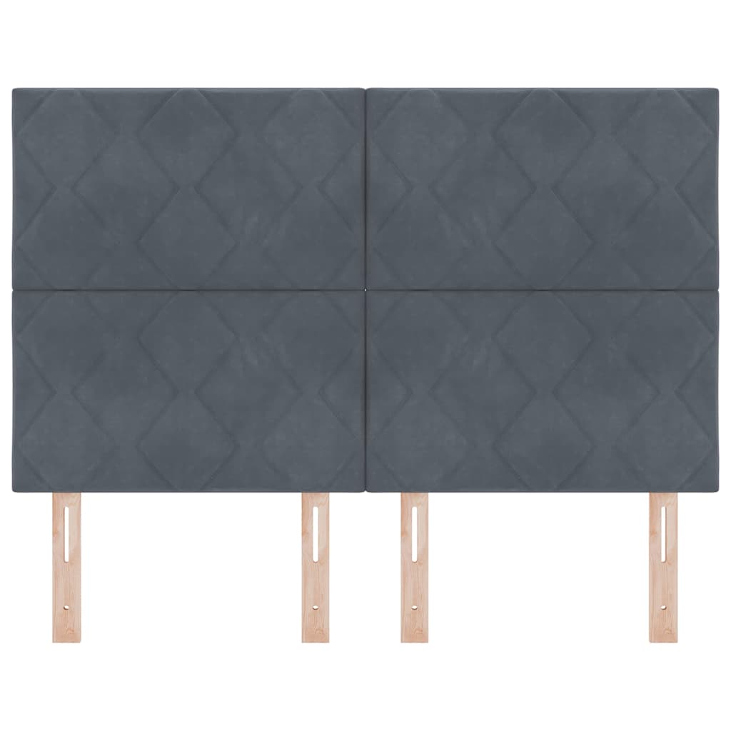 LED Hoofdbord Donkergrijs 160 cm Fluweel