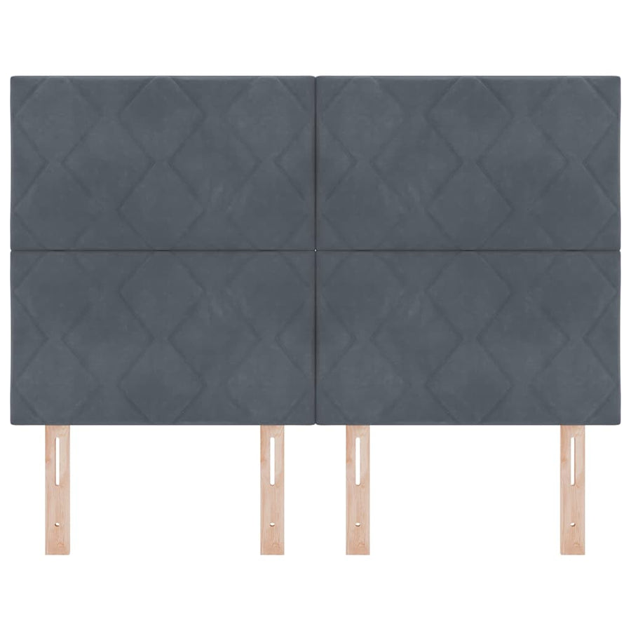 LED Hoofdbord Donkergrijs 160 cm Fluweel