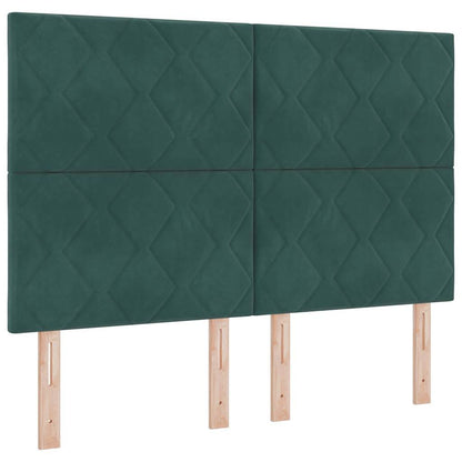 LED Hoofdbord Donkergroen 160 cm Fluweel