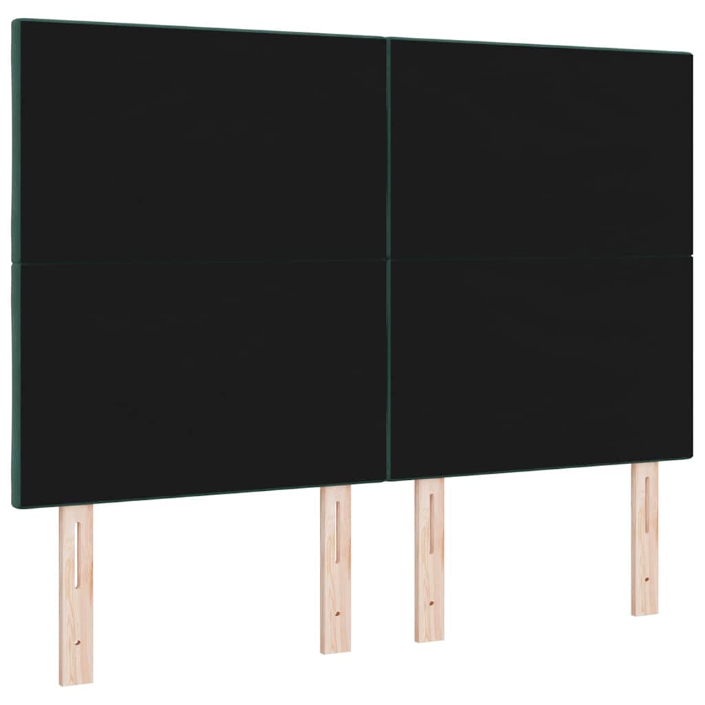 LED Hoofdbord Donkergroen 160 cm Fluweel
