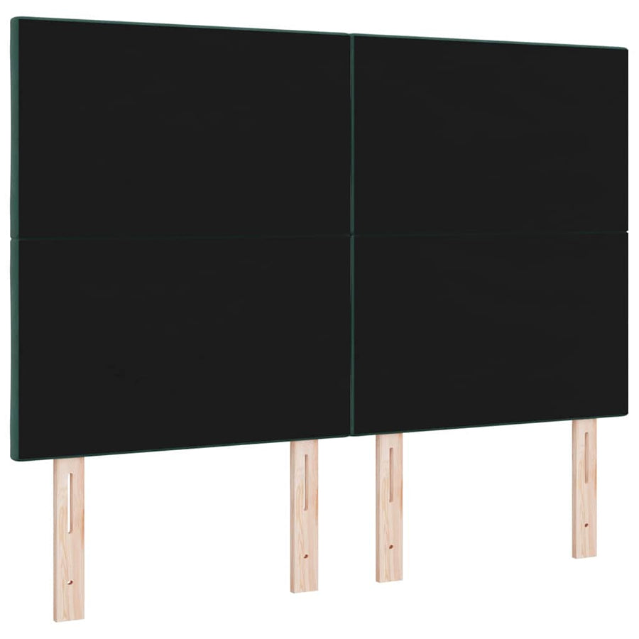 LED Hoofdbord Donkergroen 160 cm Fluweel