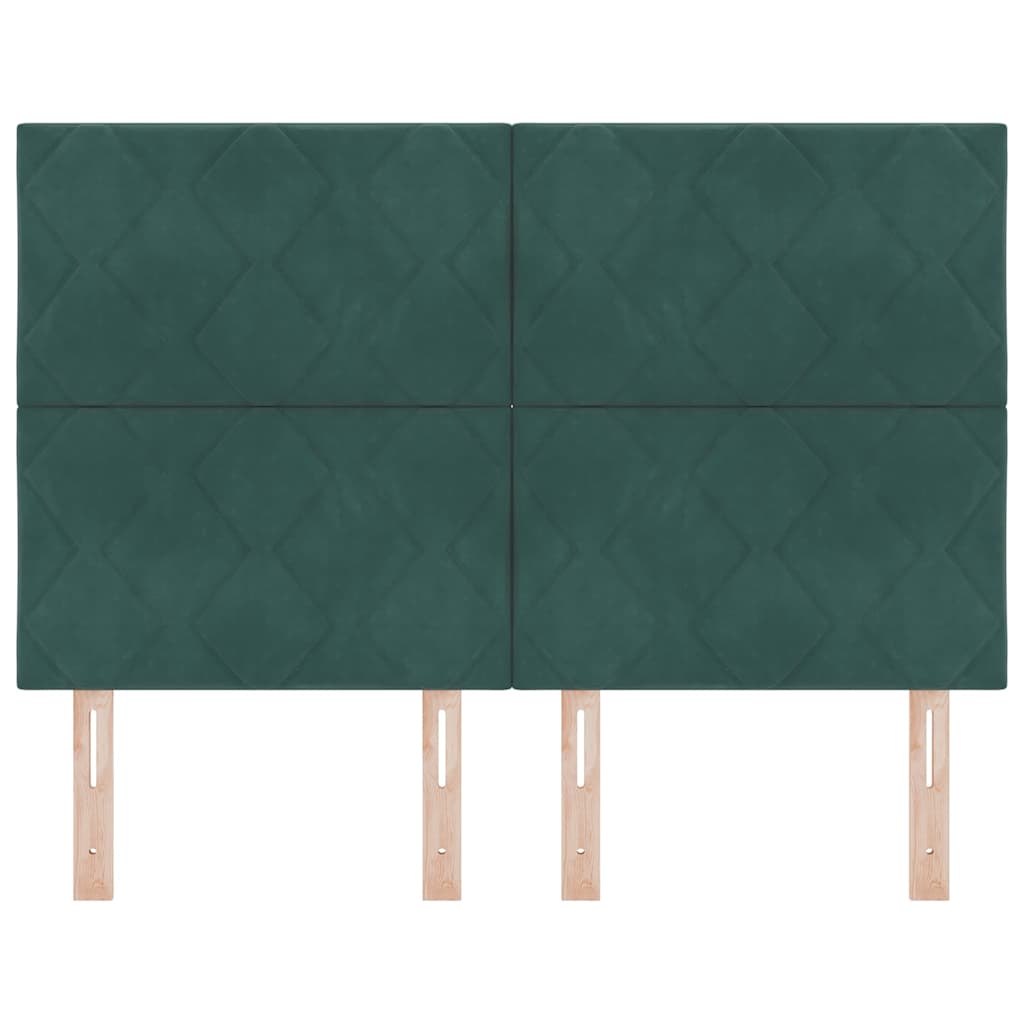 LED Hoofdbord Donkergroen 160 cm Fluweel