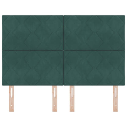 LED Hoofdbord Donkergroen 160 cm Fluweel