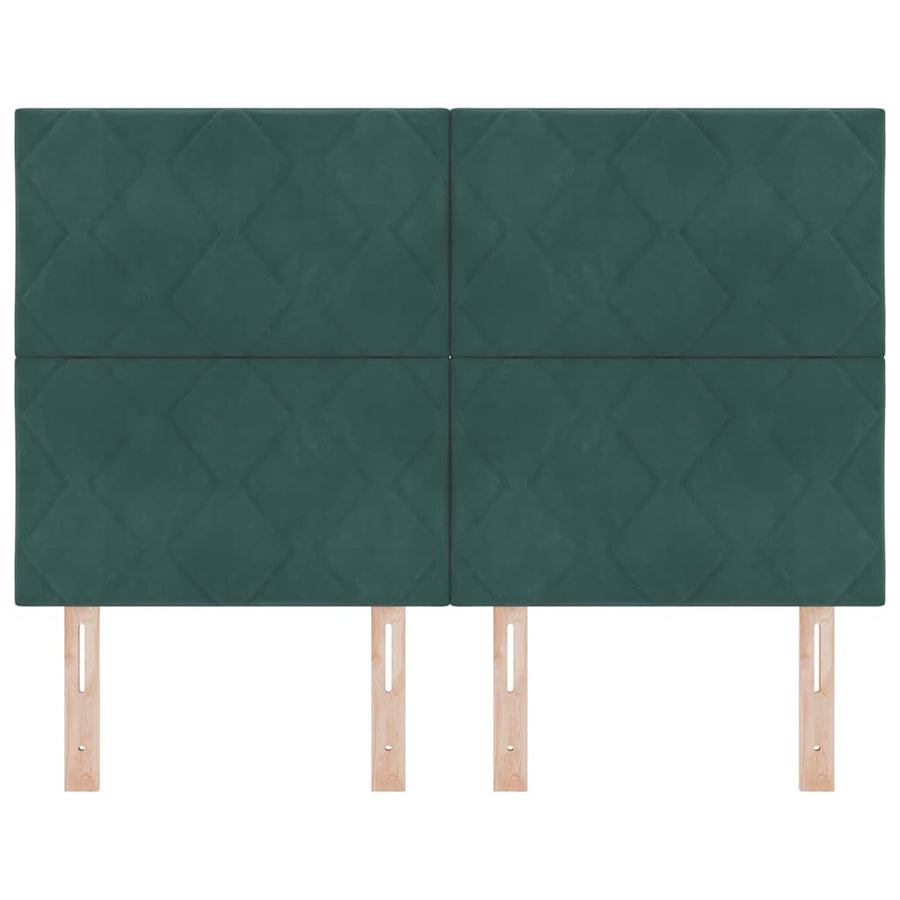 LED Hoofdbord Donkergroen 160 cm Fluweel