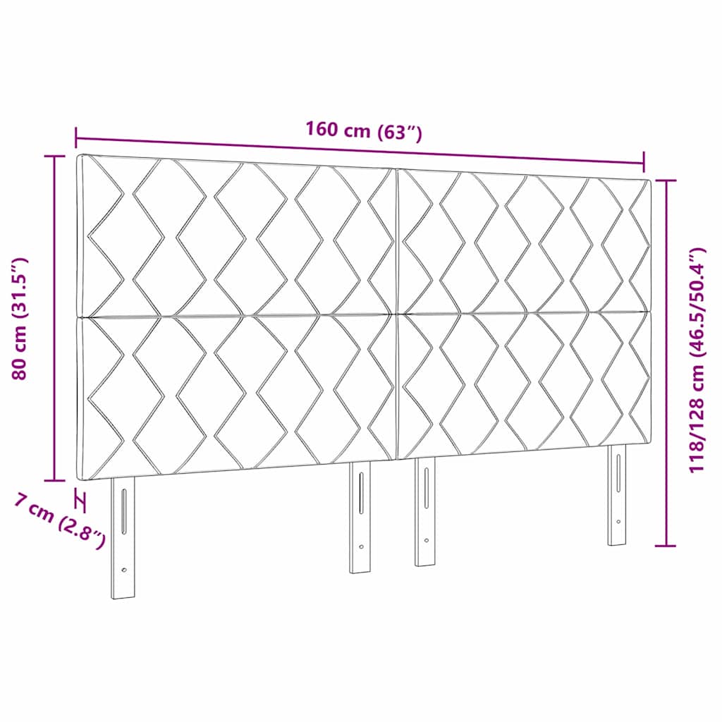 LED Hoofdbord Donkergroen 160 cm Fluweel