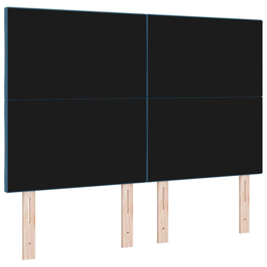 LED Hoofdbord Donkerblauw 160 cm Fluweel