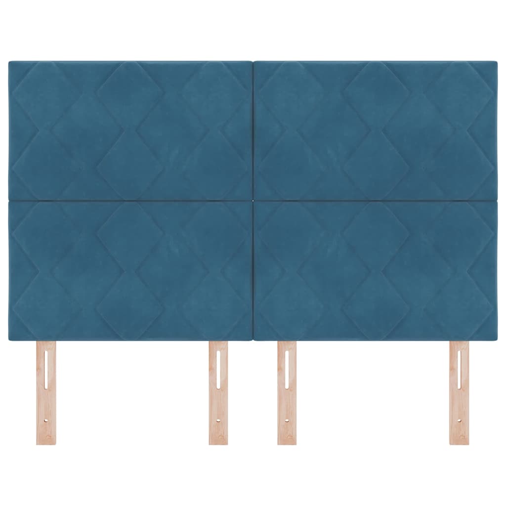 LED Hoofdbord Donkerblauw 160 cm Fluweel