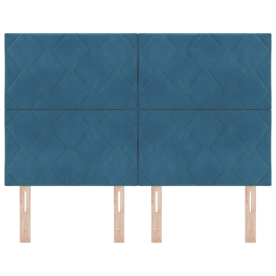 LED Hoofdbord Donkerblauw 160 cm Fluweel