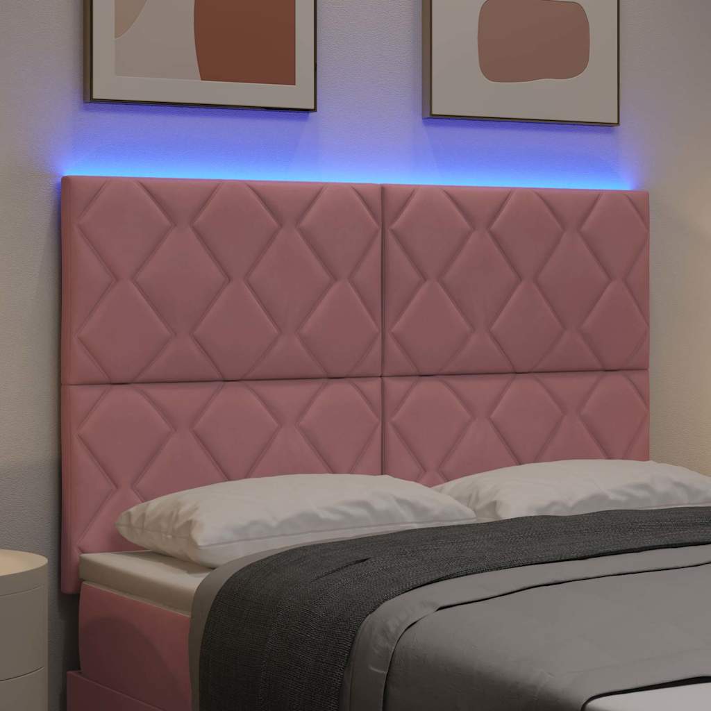LED Hoofdbord Roze 160 cm Fluweel