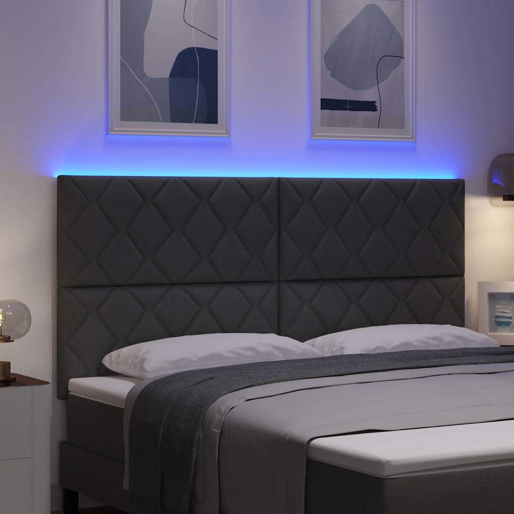 LED Hoofdbord Grijs 180 cm Stof