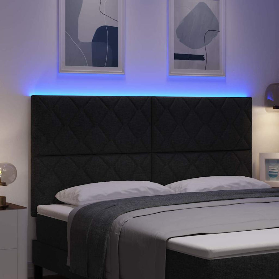 LED Hoofdbord Zwart 180 cm Stof
