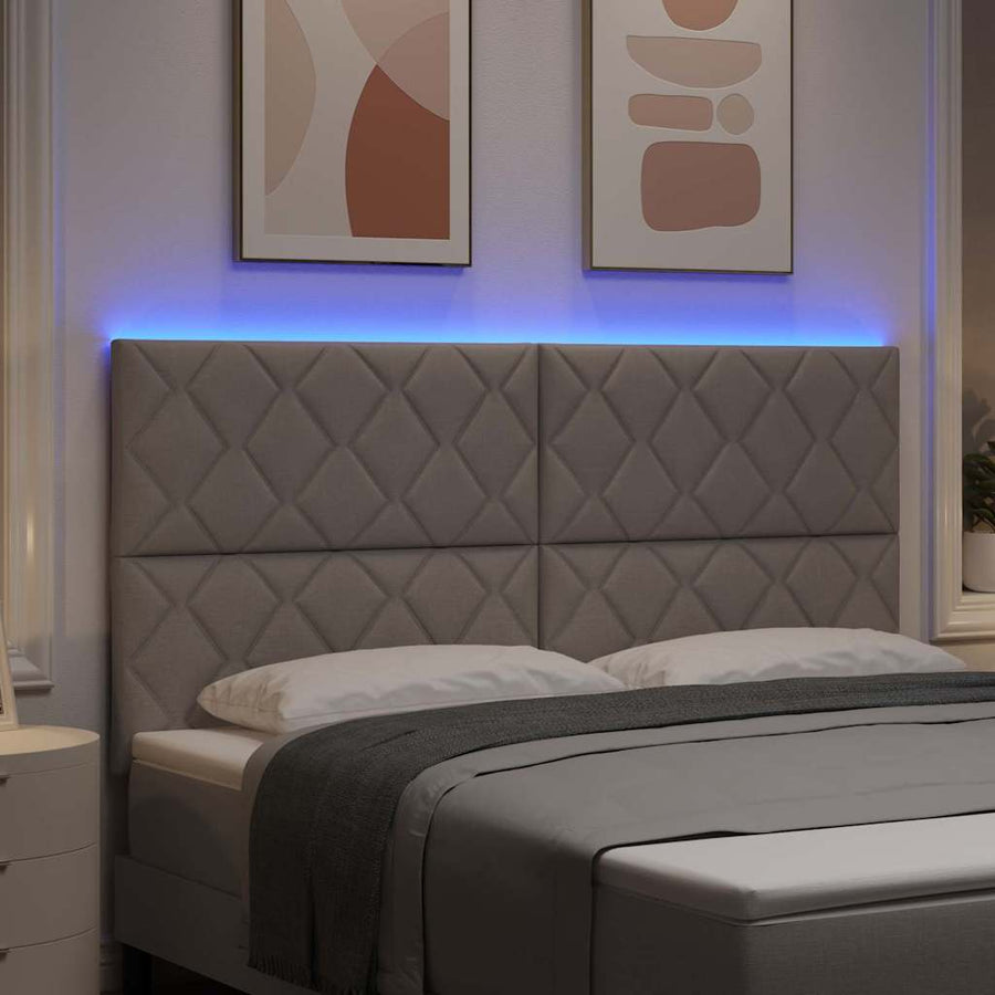 LED Hoofdbord Taupe 180 cm Stof