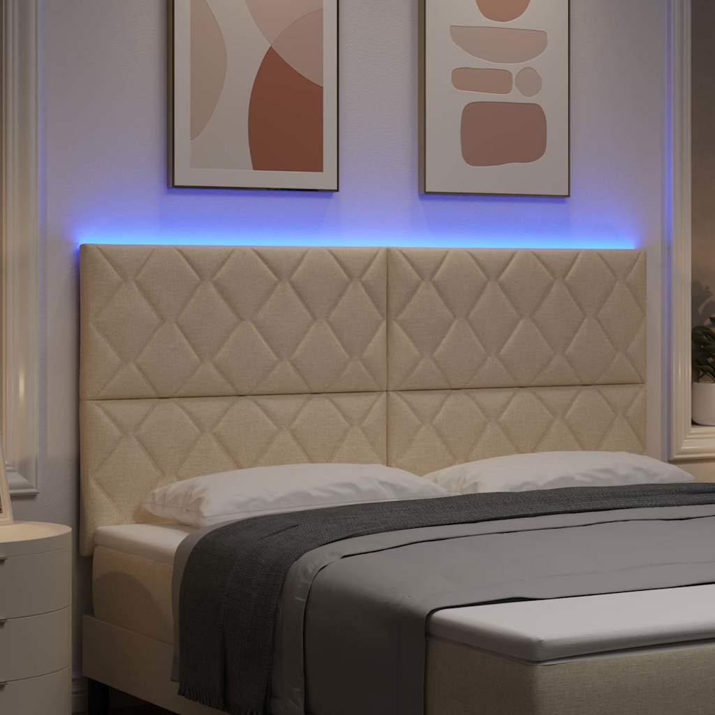 LED Hoofdbord Crème 180 cm Stof