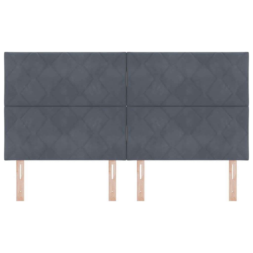 LED Hoofdbord Donkergrijs 180 cm Fluweel