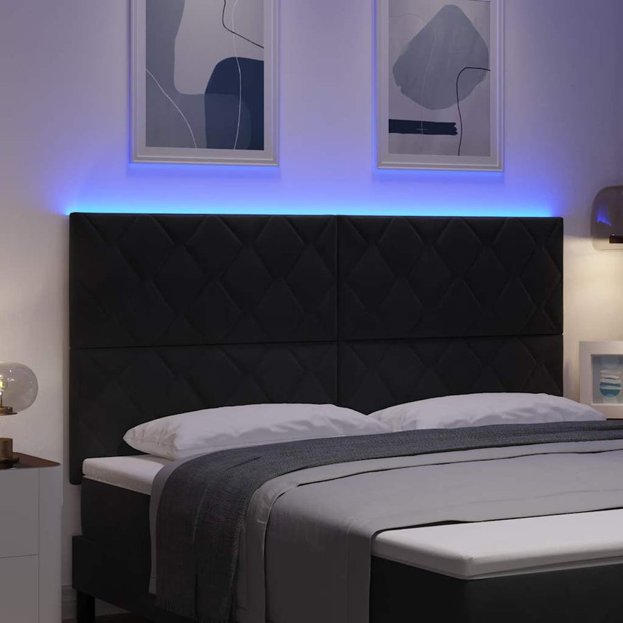 LED Hoofdbord Zwart 180 cm Fluweel