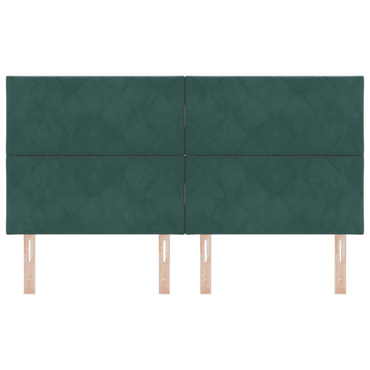 LED Hoofdbord Donkergroen 180 cm Fluweel
