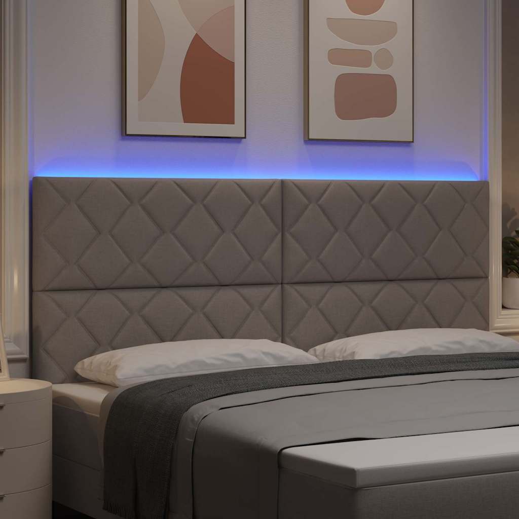 LED Hoofdbord Taupe Stof
