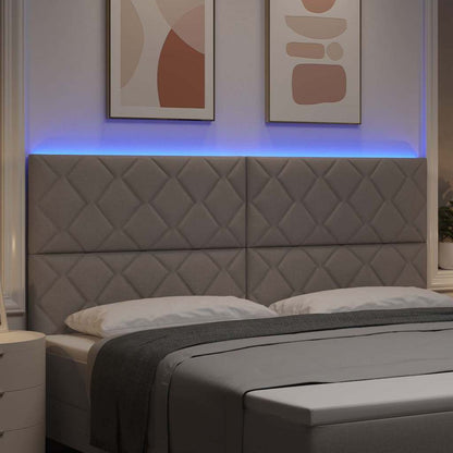 LED Hoofdbord Taupe Stof