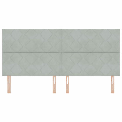 LED Hoofdbord Lichtgrijs 200 cm Fluweel