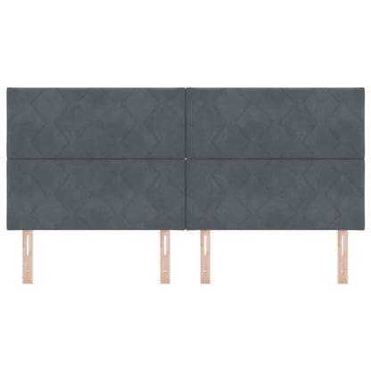 LED Hoofdbord Donkergrijs 200 cm Fluweel