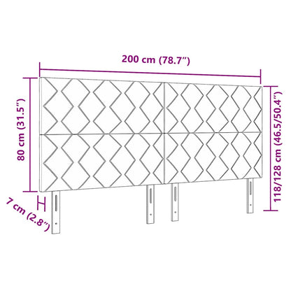 LED Hoofdbord Donkergrijs 200 cm Fluweel