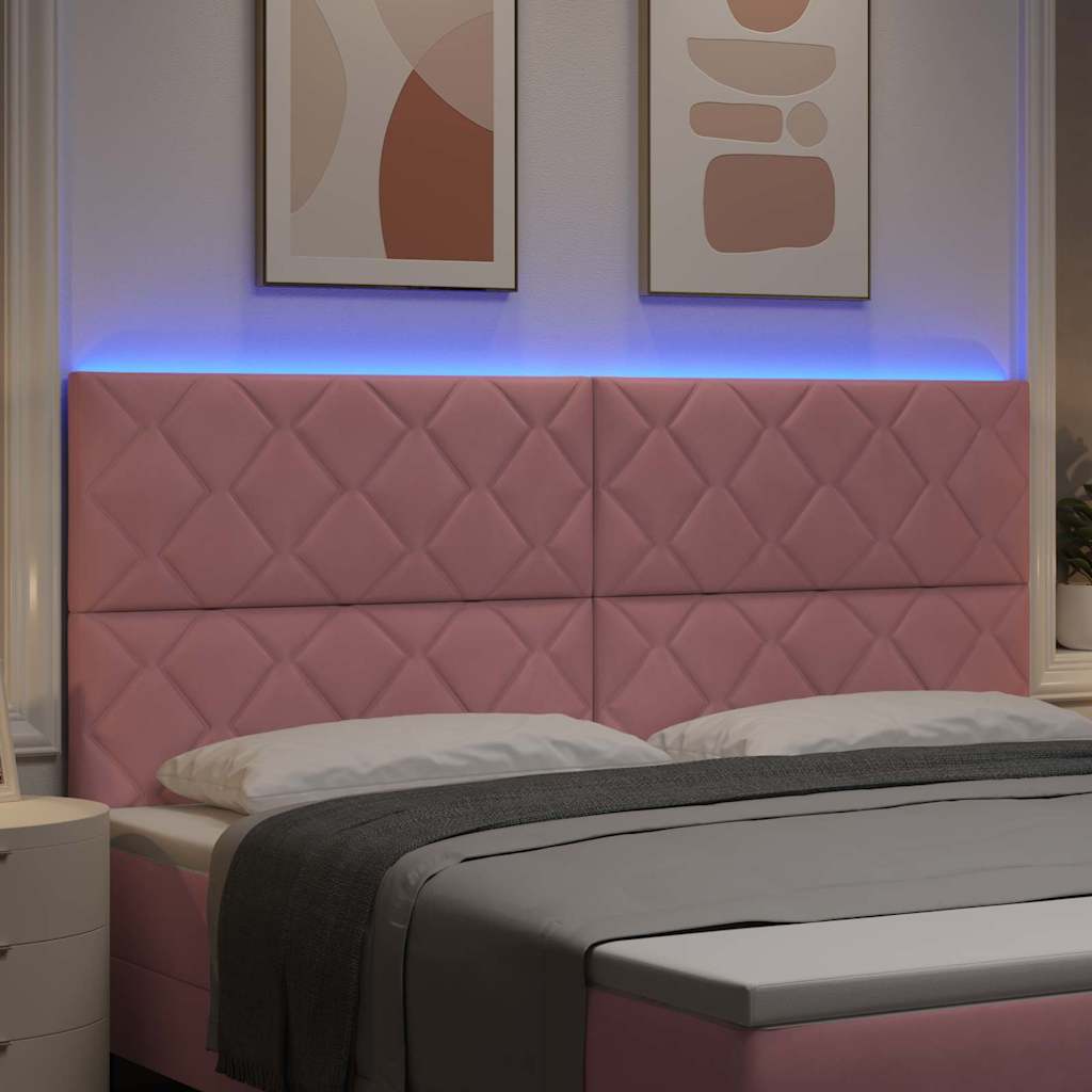 LED Hoofdbord Roze 200 cm Fluweel