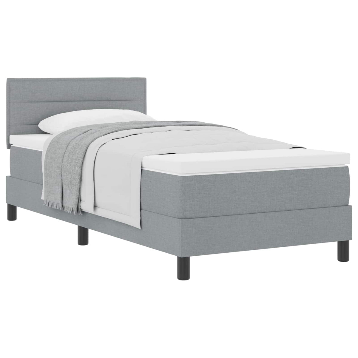 Boxspringbed met hoofdeinde Lichtgrijs 80 x 200 cm Stof