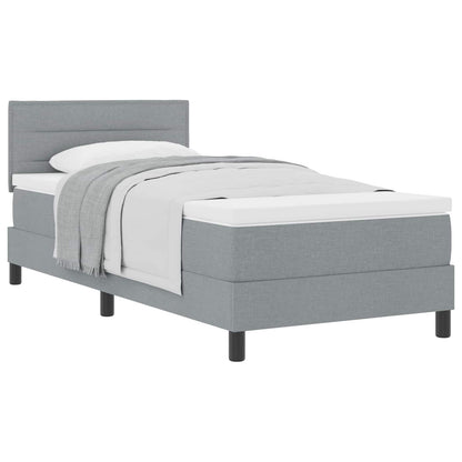 Boxspringbed met hoofdeinde Lichtgrijs 80 x 200 cm Stof