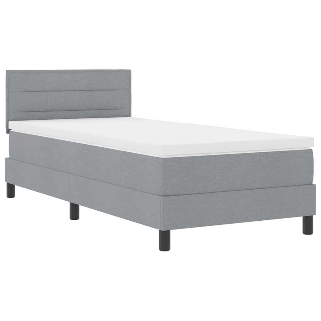 Boxspringbed met hoofdeinde Lichtgrijs 80 x 200 cm Stof