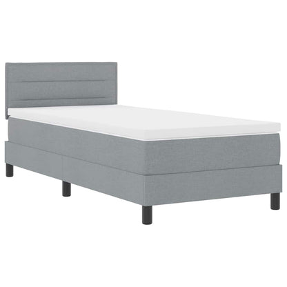 Boxspringbed met hoofdeinde Lichtgrijs 80 x 200 cm Stof