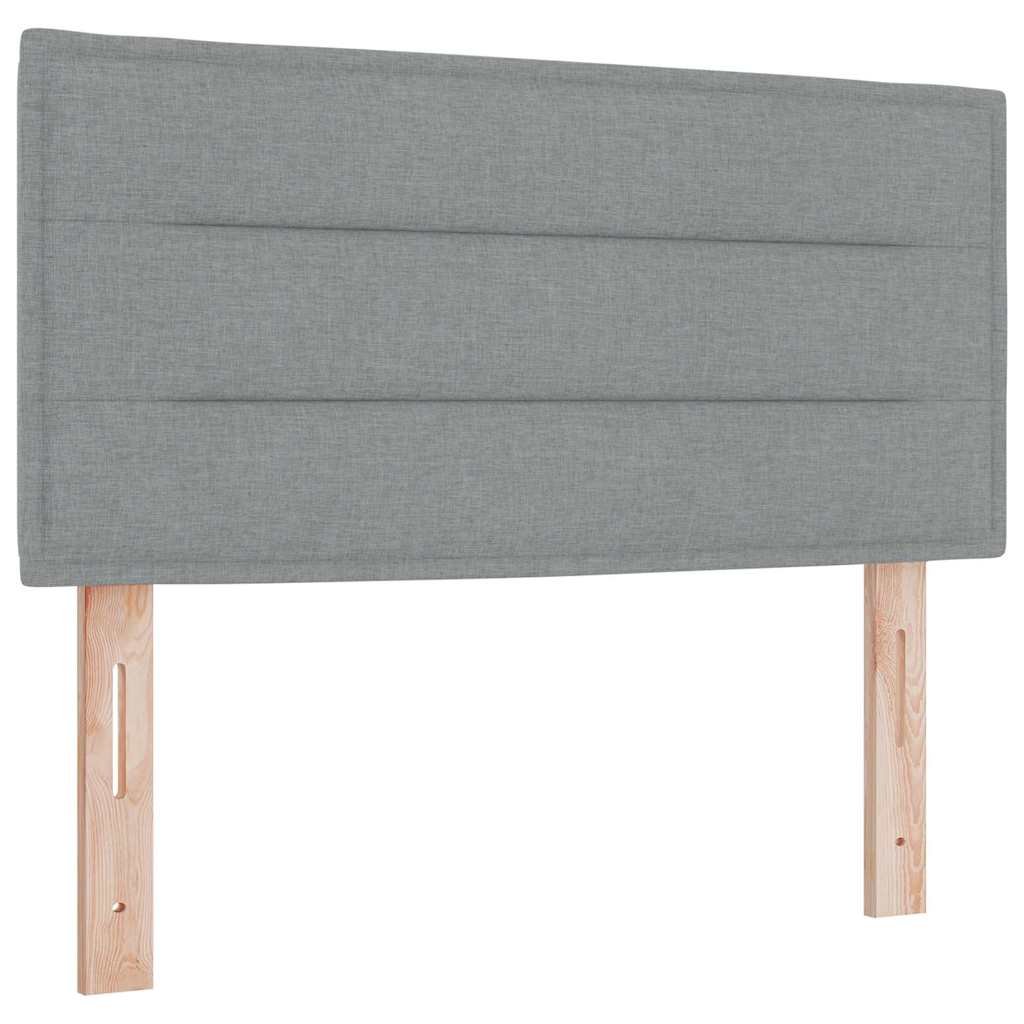 Boxspringbed met hoofdeinde Lichtgrijs 80 x 200 cm Stof