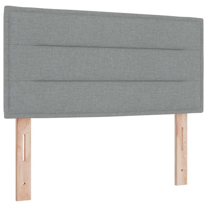 Boxspringbed met hoofdeinde Lichtgrijs 80 x 200 cm Stof