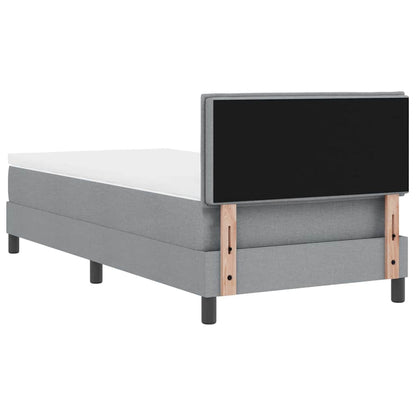 Boxspringbed met hoofdeinde Lichtgrijs 80 x 200 cm Stof