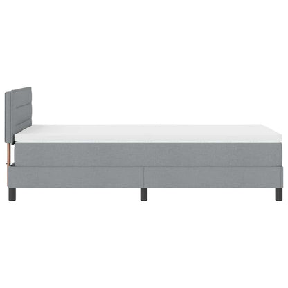 Boxspringbed met hoofdeinde Lichtgrijs 80 x 200 cm Stof