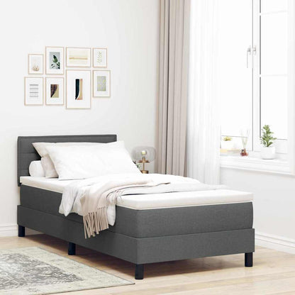 Boxspringbed met matras Donkergrijs 80 x 200 cm Stof