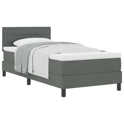 Boxspringbed met matras Donkergrijs 80 x 200 cm Stof