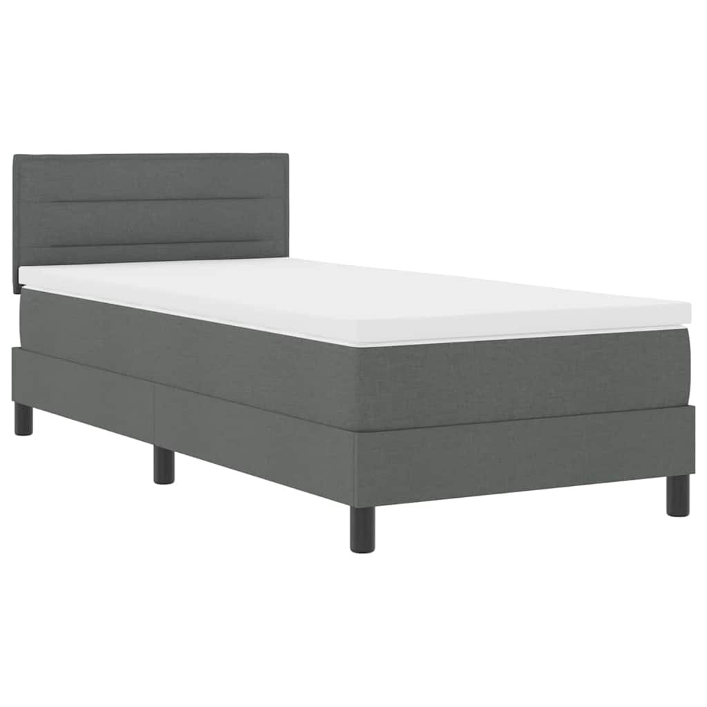 Boxspringbed met matras Donkergrijs 80 x 200 cm Stof