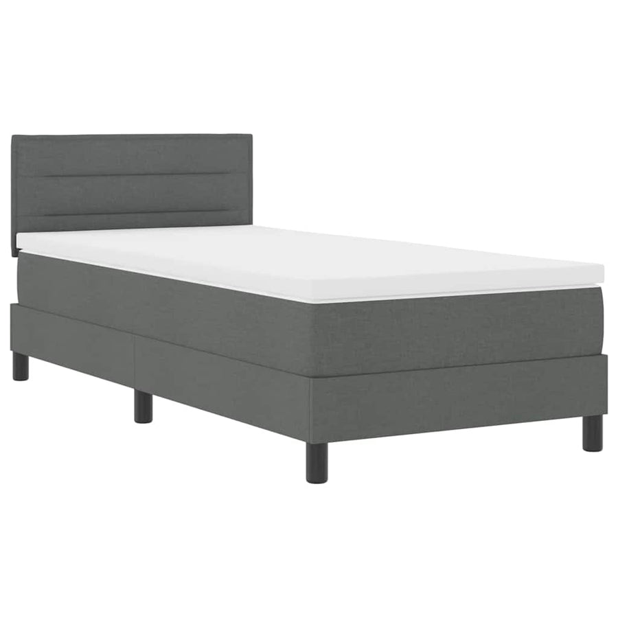 Boxspringbed met matras Donkergrijs 80 x 200 cm Stof
