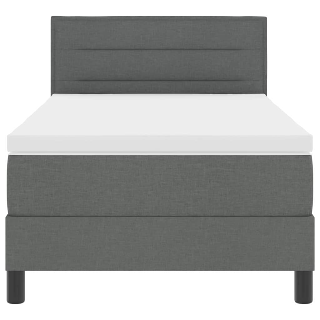 Boxspringbed met matras Donkergrijs 80 x 200 cm Stof