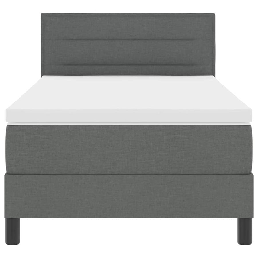 Boxspringbed met matras Donkergrijs 80 x 200 cm Stof