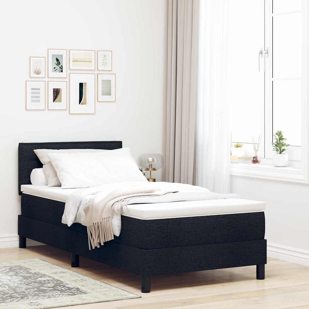 Boxspringbed met matras met hoofdeinde Zwart 80 x 200 cm Stof