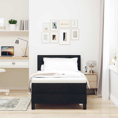 Boxspringbed met matras met hoofdeinde Zwart 80 x 200 cm Stof