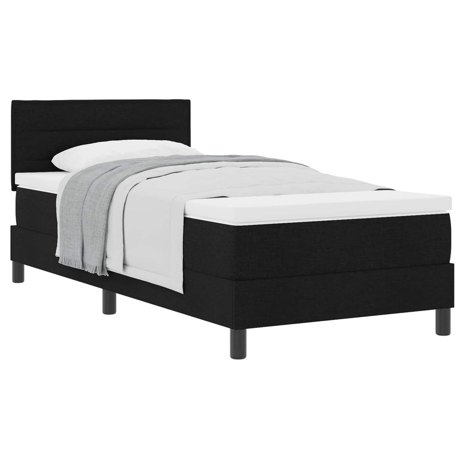 Boxspringbed met matras met hoofdeinde Zwart 80 x 200 cm Stof
