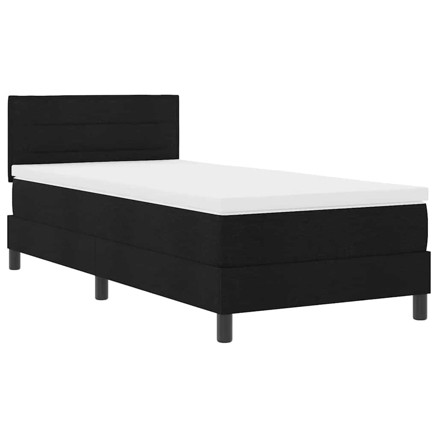 Boxspringbed met matras met hoofdeinde Zwart 80 x 200 cm Stof