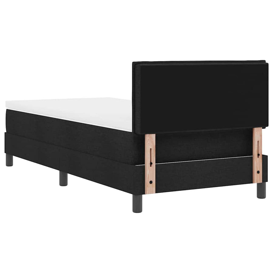 Boxspringbed met matras met hoofdeinde Zwart 80 x 200 cm Stof
