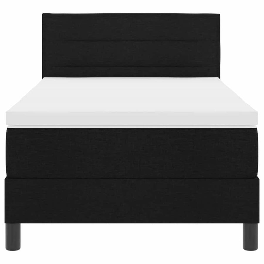 Boxspringbed met matras met hoofdeinde Zwart 80 x 200 cm Stof