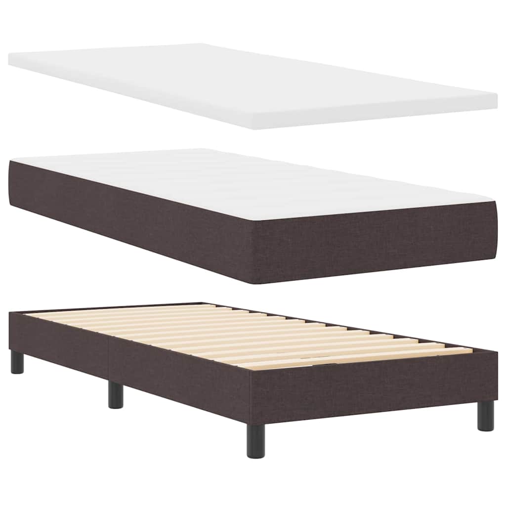 Boxspringbed met matras Donkerbruin 80 x 200 cm Stof